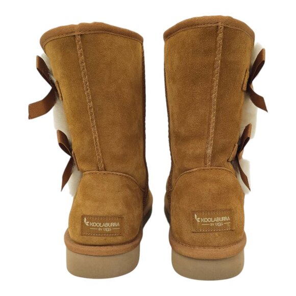 Koolaburra UGG Victoria Short Boots Womens Size 9 Suede Leather Chestnut 1015874 - Picture 4 of 16